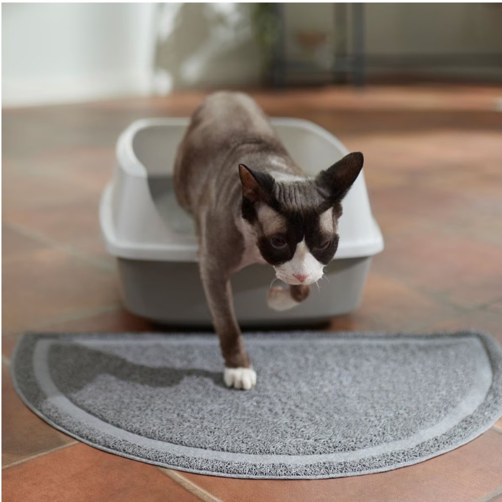 LAST ONE Frisco Half Moon Grey Cat Litter Mat NIP